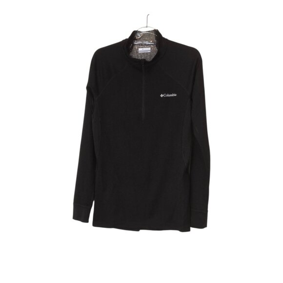 Columbia Men's Medium Black Omni-Heat 3/4 Zip Pullover Jersey Sweater - Picture 1 of 7